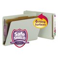 Smead File Folder End Tab 8-1/2 x 14", Gray/Green, Pk10, Expanded Width: 2" 29800
